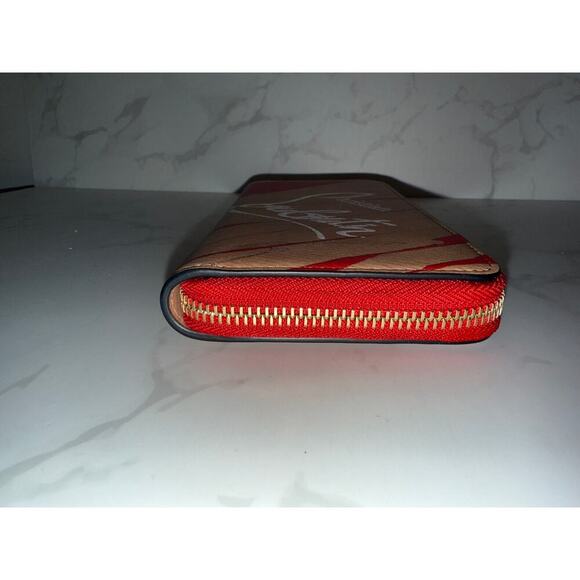Christian Louboutin Panettone Zip Wallet in Kraft/Red - Picture 5 of 7